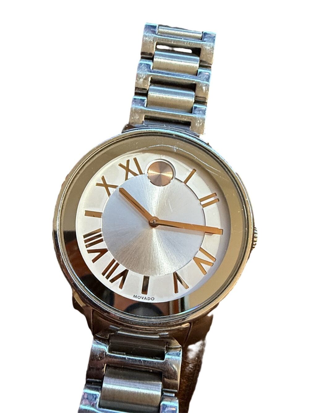 Movado Bold Women's Silver Dial Stainless Steel Bracelet Quartz Watch